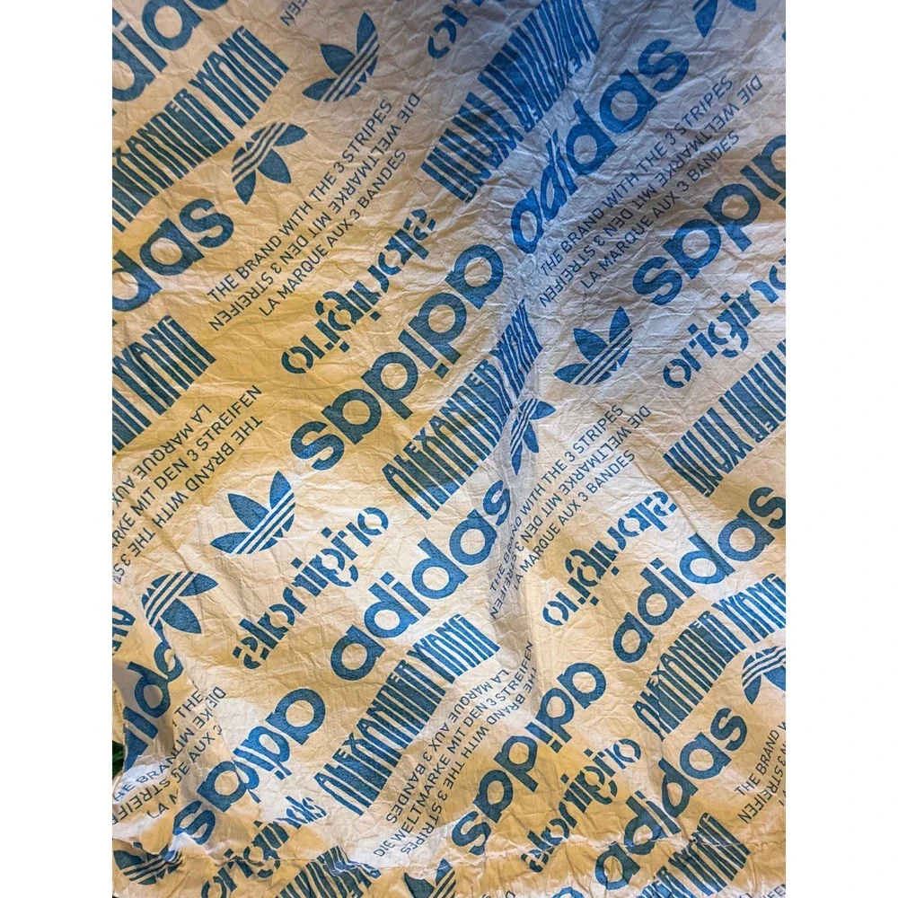 Adidas Drawstring Bag Unisex OS White Blue New Originals Logo Cinch Sack Gym